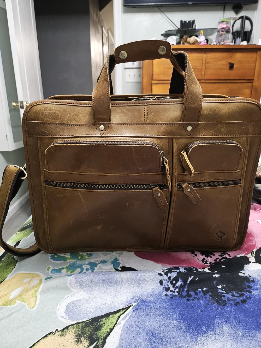 Western leather goods​ beast of burden – western large leather briefcase